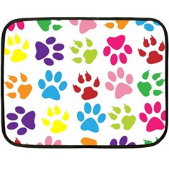 Paw Print Paw Prints Background Double Sided Fleece Blanket (mini)  by Wegoenart