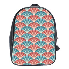 Seamless Patter Peacock Feathers School Bag (large) by Wegoenart