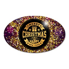 Christmas Golden Labels Xmas Oval Magnet by Simbadda