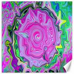 Groovy Pink, Blue And Green Abstract Liquid Art Canvas 20  X 20  by myrubiogarden