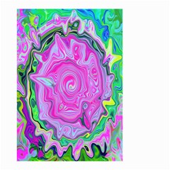 Groovy Pink, Blue And Green Abstract Liquid Art Small Garden Flag (two Sides) by myrubiogarden