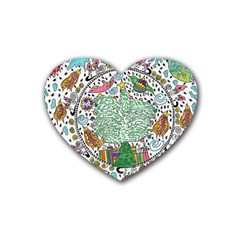 Snowglobe Rubber Coaster (heart)  by chellerayartisans