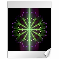 Fractal Purple Lime Pattern Canvas 12  X 16  by Wegoenart