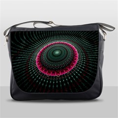 Fractal Circle Fantasy Texture Messenger Bag by Wegoenart