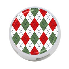 Red Green White Argyle Navy 4-port Usb Hub (two Sides) by Wegoenart