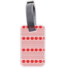 Fairisle Pattern Background Red Luggage Tags (two Sides) by Wegoenart