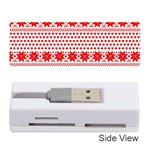 Fairisle Pattern Background Red Memory Card Reader (Stick) Front