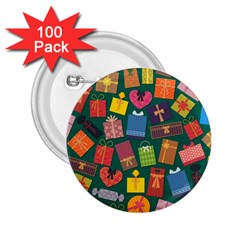 Presents Gifts Background Colorful 2 25  Buttons (100 Pack)  by Wegoenart