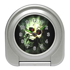 Screaming Skull Human Halloween Travel Alarm Clock by Wegoenart