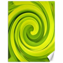 Groovy Abstract Green Liquid Art Swirl Painting Canvas 12  X 16  by myrubiogarden