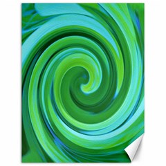 Groovy Abstract Turquoise Liquid Swirl Painting Canvas 12  X 16  by myrubiogarden