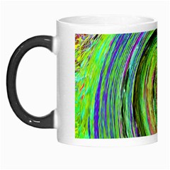 Groovy Abstract Green And Crimson Liquid Swirl Morph Mugs by myrubiogarden