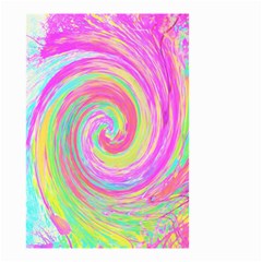 Groovy Abstract Pink And Blue Liquid Swirl Painting Small Garden Flag (two Sides) by myrubiogarden