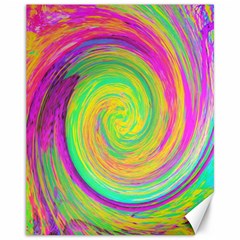 Groovy Abstract Purple And Yellow Liquid Swirl Canvas 11  X 14  by myrubiogarden