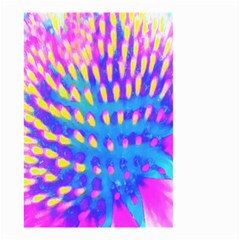 Pink, Blue And Yellow Abstract Coneflower Small Garden Flag (two Sides) by myrubiogarden