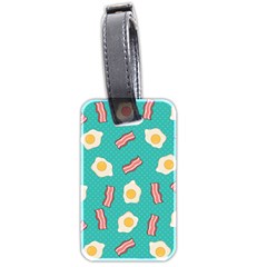 Bacon And Egg Pop Art Pattern Luggage Tags (two Sides) by Valentinaart