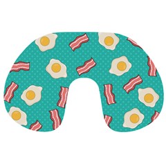 Bacon And Egg Pop Art Pattern Travel Neck Pillows by Valentinaart