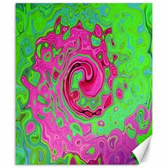 Groovy Abstract Green And Red Lava Liquid Swirl Canvas 20  X 24  by myrubiogarden