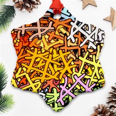 Color Colors Network Networks Snowflake Ornament (two Sides) by Pakrebo