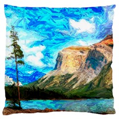 Painting Paintings Mountain Large Flano Cushion Case (two Sides) by Pakrebo