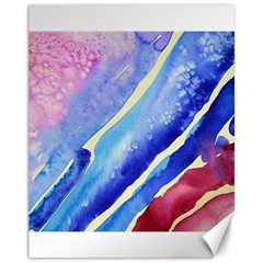 Painting Abstract Blue Pink Spots Canvas 11  X 14  by Pakrebo