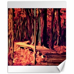 Forest Autumn Trees Trail Road Canvas 16  X 20  by Pakrebo