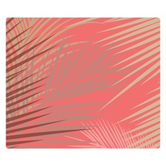 Palms Shadow On Living Coral Double Sided Flano Blanket (small)  by LoolyElzayat