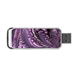 Purple Fractal Flowing Fantasy Portable Usb Flash (one Side) by Pakrebo