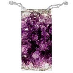 Amethyst Purple Violet Geode Slice Jewelry Bag by genx