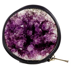 Amethyst Purple Violet Geode Slice Mini Makeup Bag by genx