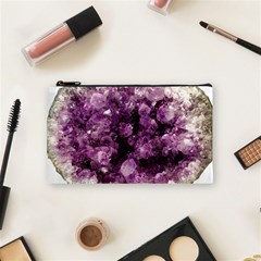 Amethyst Purple Violet Geode Slice Cosmetic Bag (small) by genx