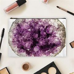 Amethyst Purple Violet Geode Slice Cosmetic Bag (large) by genx