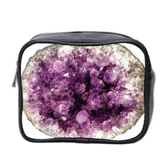 Amethyst Purple Violet Geode Slice Mini Toiletries Bag (two Sides) by genx