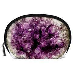 Amethyst Purple Violet Geode Slice Accessory Pouch (large) by genx