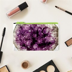 Amethyst Purple Violet Geode Slice Cosmetic Bag (xs) by genx