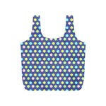 Deep Blue Hemp Pattern Flowers Full Print Recycle Bag (S) Back