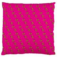 No Step On Snek Pattern Pink Background Meme Large Flano Cushion Case (one Side) by snek