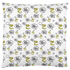 No Step On Snek Do Not Bubble Speech Pattern White Background Meme Large Flano Cushion Case (one Side) by snek