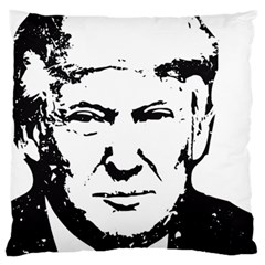 Trump Retro Face Pattern Maga Black And White Us Patriot Large Flano Cushion Case (one Side) by snek