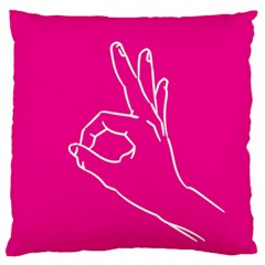 A-ok Perfect Handsign Maga Pro-trump Patriot On Pink Background Large Flano Cushion Case (one Side) by snek