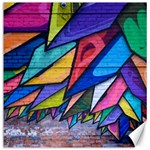 Urban colorful graffiti brick wall industrial scale abstract pattern Canvas 12  x 12  11.4 x11.56  Canvas - 1