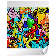 Graffiti Abstract With Colorful Tubes And Biology Artery Theme Canvas 12  X 16  by genx