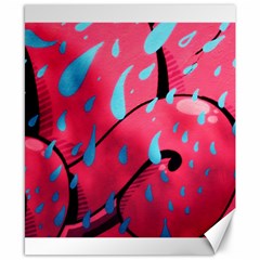 Graffiti Watermelon Pink With Light Blue Drops Retro Canvas 8  X 10  by genx