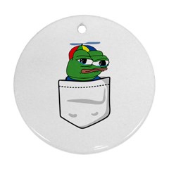 Apu Apustaja Crying Pepe The Frog Pocket Tee Kekistan Ornament (round) by snek