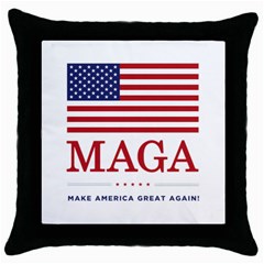 Maga Make America Great Again With Usa Flag Throw Pillow Case (black) by snek