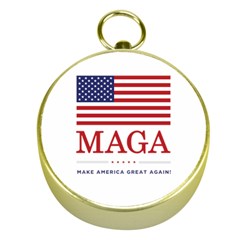 Maga Make America Great Again With Usa Flag Gold Compasses by snek