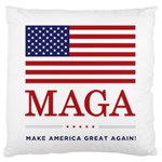 MAGA Make America Great Again with USA flag Large Flano Cushion Case (One Side) Front