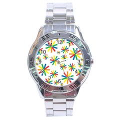 Celebrate Pattern Colorful Design Stainless Steel Analogue Watch by Pakrebo