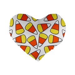 Candy Corn Halloween Candy Candies Standard 16  Premium Heart Shape Cushions by Pakrebo