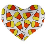 Candy Corn Halloween Candy Candies Large 19  Premium Heart Shape Cushions Front